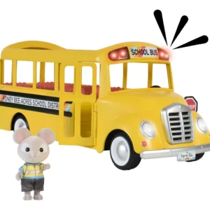 ¡Aventuras en Marcha! Vehículo Escolar con Luces, Sonidos y Muñeca Miniatura - Marca Genérica - Modelo 'Divertihogar' - 2 Piezas - Fomenta Juego Imagi