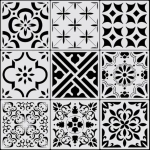 Plantillas para Pisos Decorativas Marca 'DecoPiso' - Juego de 9 Diseños Exclusivos | Modelos Variados para Pintura Fácil y Renueva tus Espacios
