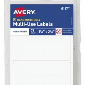 Etiquetas Multiusos Blancas 38 x 70mm (100 Piezas) Marca 6117: Adhesión Permanente, Personalización Sencilla, Ideal para Organización y Etiquetado Efi
