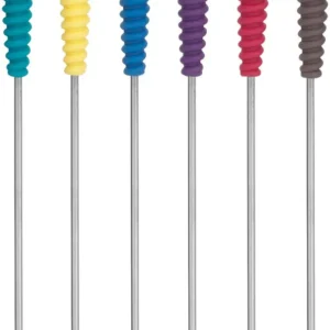 Juego de 6 Tenedores para Fondue con Mangos de Silicona Resistente a Calor de CAR, Modelo FONDUE-SILICONA, Ideal para Queso, Chocolate y Más, Diseño E