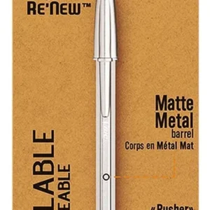 Bolígrafo Bic Cristal Dura+ para Escritura Fluida: Set con 2 Repuestos de Tinta Azul, Punta Mediana de 1mm - Ideal para Oficina y Escuela