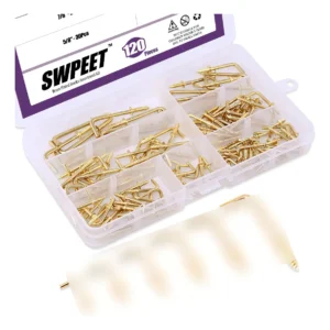 Kit de 120 Ganchos Cuadrados Decorativos Dorados para Organización del Hogar | Marca [Marca] Modelo [Modelo] | Resistentes y Elegantes para Colgar Cua