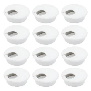 Paquete de 12 Ojales para Gestión de Cables de Escritorio Blanco – Marca [TuMarca]: Modelo [Modelo específico] - Organiza y Protege tus Cables, Acabad