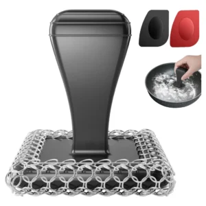 Limpiador de Hierro Fundido Lodge: Kit de Limpieza Completo con Rascadores y Cepillo Ergonómico para un Cuidado Impecable de Tus Sartenes, Modelos LCC