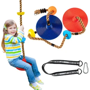 Columpio de Escalera de Cuerda para Niños, Marca Little Tikes, Modelo Climb & Slide, con Asiento Ajustable y Diseño Duradero para Diversión Segura en