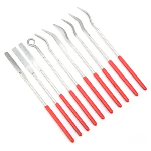 Juego Completo de Limas de Aguja Diamantadas Premium Marca XTool: 10 Piezas para Precisión en Acero, Vidrio y Cerámica - Modelos Variados con Estuche