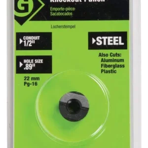 Punzón Slug-buster de Repuesto para Conducto de 1/2 Pulgada: Corta y Perfora Conductos Eléctricos con Precisión, Marca Greenlee, Modelo Slug-Buster, F