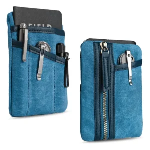Bolsa Organizadora de Bolsillo Compacta EDC de Lona Encerada [Marca: ExampleGear] Modelo: Explorer - Resistente al Agua, Múltiples Compartimentos y Di