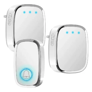 Timbre Inalámbrico Impermeable TOCOZOC T200: Alcance Extendido, 2 Receptores y Melodías Personalizables para Hogar u Oficina - Fácil Instalación IP44