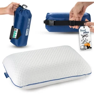 Almohada Viscoelástica de Viaje y Camping Ultracompacta 'Descanso Perfecto' - Soporte Ergonómico, Funda Lavable, Memoria de Forma para Confort Superio