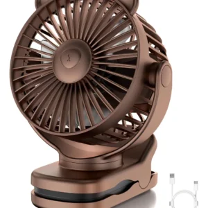 Ventilador Portátil Recargable con Clip Marca [Marca Inventada] Modelo [Modelo Inventado] - 3 Velocidades, Rotación 360°, Silencioso, Ideal para Escri