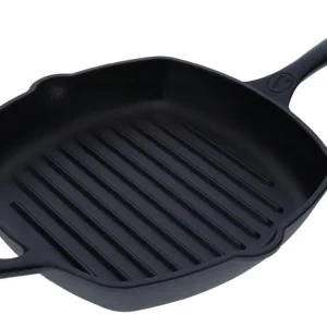 Sartén Cuadrado de Hierro Fundido Curado Negro [Marca: GENERICO] - Modelo: Clásico - Durabilidad Imparable, Distribución Uniforme del Calor, Ideal par