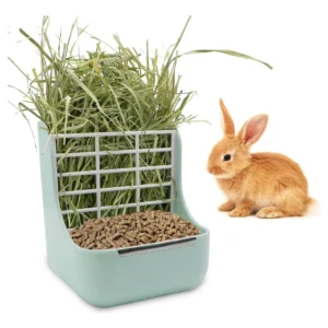 Comedero Automático 2 en 1 para Conejos y Cobayas - Marca PetPal - Modelo AutoFeeder - Dispensador de Alimento y Agua Integrado, Verde - Fácil Limpiez