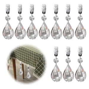 Juego de Pesas para Mantel VIDRI® con Clip de Metal - 10 Piezas Elegantes y Funcionales | Protección Superior para Manteles en Interiores y Exteriores
