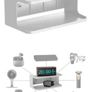 Organizador de Estante de Pared Flotante para Mesita de Noche [Marca Genérica] Modelo XZ100: Diseño Moderno, Fácil Instalación, Madera Resistente, Ide