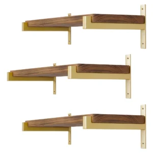 Soportes de Estante Industriales Dorados - [Marca del Producto] Modelo [Número de Modelo] - Diseño Metálico Resistente, Estilo Vintage y Fácil Instala