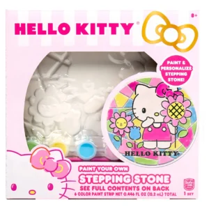Piedra Decorativa para Pintar Hello Kitty, Set Completo: 6 Pinturas Acrílicas, Pincel y Diseño Exclusivo | Ideal para Manualidades Creativas y Regalos