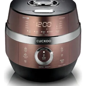 Cuckoo Olla Arrocera a Presión Inteligente 6 Tazas: Cocina Rápida y Deliciosa con Función de Limpieza Automática, Acabado Cobre Elegante y Programable