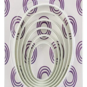 Cortadores Ovalados para Decoración de Pasteles [Marca Genérica] - Juego de 6 Piezas de Acero Inoxidable, Ideal para Fondant y Glaseado, Crea Diseños