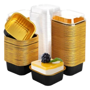 100 Vasos Desechables de Aluminio de 6 Oz. Perfectos para Hornear y Servir: Marca Genérica, Ideales para Magdalenas, Postres y Eventos Especiales