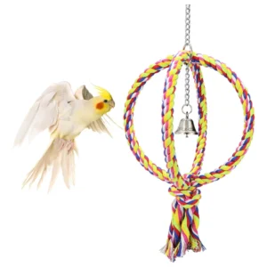 ¡Dale Alegría a tu Plumífero! Juguete de Cuerda de Algodón Colorido para Aves Grandes Marca PetJoy: Duradero, Estimulante y Seguro - Ideal para Loros