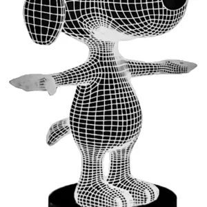 Lámpara 3D de Escritorio con Diseño de Perro - Modelo Luna Brillo, Iluminación LED Táctil con 7 Colores Cambiantes y Control Remoto, Ideal para Decora