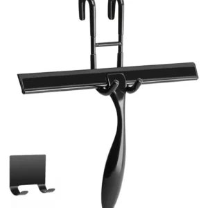 Mejora tu baño con el Juego de Escobilla de Ducha Negras de 10 Pulgadas [Marca: Elegancia del Baño] Modelo: EB-1000 - Diseño Moderno, Acabado Mate, Ga