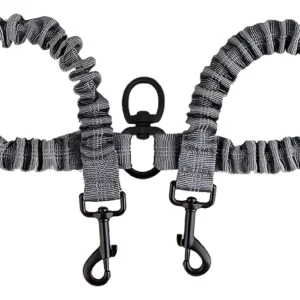 Correa Doble Elástica Reflectante para Pasear 2 Perros - PetSafe®: Comodidad y Seguridad con Amortiguación, Reflectante para Visibilidad Nocturna, Ide