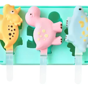 Moldes de Silicona para Paletas con Diseño de Dinosaurios - Marca CoolShapes - Modelo DinoFreeze - Reutilizables, Aptos para Alimentos, Fáciles de Lim