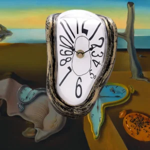 Reloj de Pared Surrealista Salvador Dalí - Colección Vintage con Efecto de Fusión - Silencioso, Elegante para Escritorio u Oficina - Modelo 'La Persis
