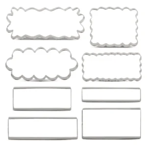 Juego Completo de Cortadores de Galletas Rectangulares 8 Piezas - Acero Inoxidable Duradero | Marca Genérica - Perfectos para Repostería, Fondant y Má