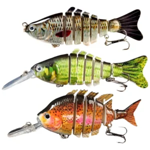¡Atrapa la pesca de tu vida! Señuelos Articulados de Nado Realista FishAnywhere™ Serie Pro X: Triple Curricán, Diseño 3D, Anzuelos Afilados, Ideal par