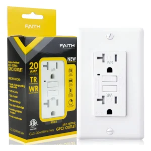Receptáculo GFCI Dúplex 20A con Indicador LED Blanco Leviton: Seguridad Eléctrica Superior, Protección contra Fallas a Tierra y Diseño Moderno para tu