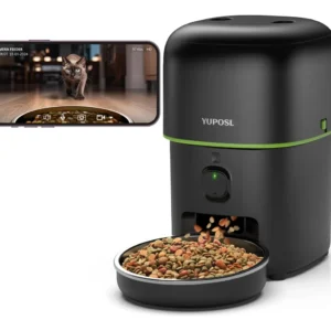 Alimentador Automático Inteligente para Gatos con Cámara HD y WiFi 5G - Marca PetZenith Modelo VisionX: Control Remoto, Grabación de Video, Dispensaci