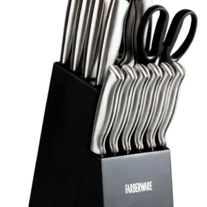 Set de Cuchillos de Cocina Premium 15 Piezas con Base de Madera Negra [Marca: ChefMaster] Modelo: Pro-Elite | Acero Inoxidable | Mango Ergonómico | Co