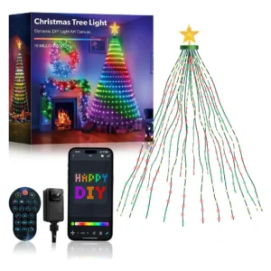 Ilumina la Magia: Kit de Luces Inteligentes RGB para Árbol de Navidad, 400 LED, Control Remoto y App Móvil - Marca LuminaHome, Modelo X9000 para una D