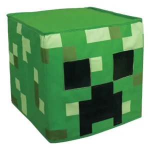 Máscara de Cabeza de Steve Minecraft Oficial: Disfraz para Adultos y Niños, Tamaño Único Ajustable, Ideal para Cosplay y Fiestas Temáticas, Producto O