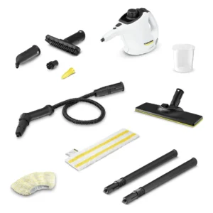 Limpiador a Vapor Compacto Karcher SC 1 Blanco 220V: Limpieza Profunda y Desinfección sin Químicos, Ideal para Espacios Pequeños y Zonas de Difícil Ac