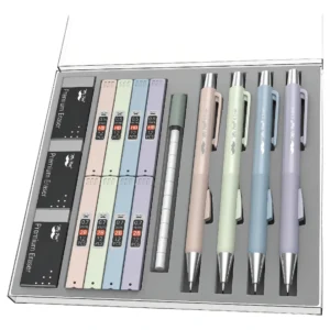 Set de Lápices Mecánicos Pastel Faber-Castell: 4 Piezas con Minas 0.5mm y 0.7mm - Diseño Ergonómico, Colores Suaves para Dibujo y Escritura de Precisi