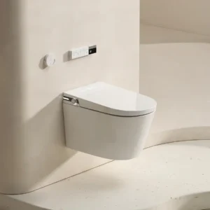 Inodoro Inteligente Suspendido (Montado en Pared) MARCA X - Modelo Alpha: Diseño Moderno con Asiento Calefactable, Bidé Integrado y Control Remoto - ¡