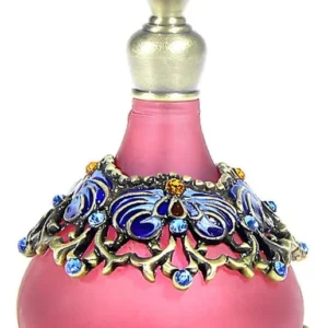 Frasco de Perfume Recargable Vintage Púrpura 'Cristal & Esencias' - Elegancia Clásica en Cristal Tallado, 30ml, Atomizador Fino, Ideal para Regalo y C