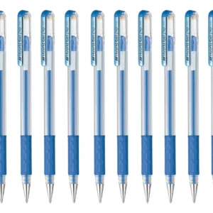 Bolígrafo de Gel Hybrid Gel Grip Pentel K118-MC Azul Metálico: Trazo Suave, Secado Rápido y Comodidad Superior para Escritura Prolongada - ¡Ideal para