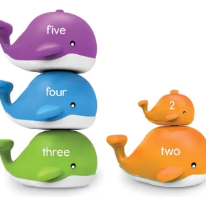 Juguetes Educativos Snap-n-Learn: Ballenas Apilables de Madera para Niños - Desarrolla Habilidades Motoras y Creatividad - Diseño Duradero y Seguro