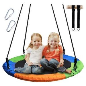 Columpio de Árbol Redondo 100cm Impermeable para Jardín | Marca: SUPERCOLUMPIOS Modelo: Galaxy | Resistente, Fácil de Instalar y Seguro para Niños y A