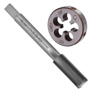 Juego Completo de Grifos y Troqueles UNEF 1/2-28 Rosca Derecha: Marca X - Kit de Herramientas de Precisión para Roscar y Reforzar Metales, Ideal para