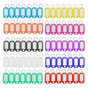 Identifica y Organiza: Etiquetas para Llaves de Plástico con Ventana - 150 Piezas Surtidas en 10 Colores Vibrantes - Ideal para Hogar, Oficina y Más