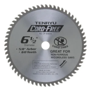 Hoja de Sierra Circular Tenryu CF-16560A: 60 Dientes de Carburo para Cortes Precisos en Madera, Aluminio y Más. 165mm de Diámetro, Máximo Rendimiento