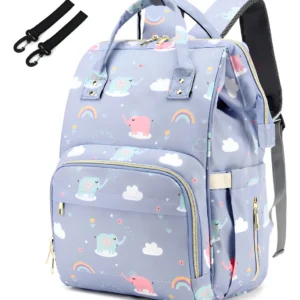 Mochila para Pañales Impermeable Azul Marino 'Bärchen': Diseño Moderno, Amplio Espacio, Múltiples Bolsillos, Resistente al Agua, Ideal para Mamás y Be