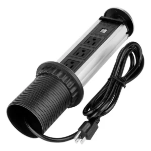 Extensión Eléctrica Inteligente TRUPER 17467 - Torre de Contactos con 3 Tomas y 2 Puertos USB | Diseño Giratorio y Protección de Sobrecarga para Ofici