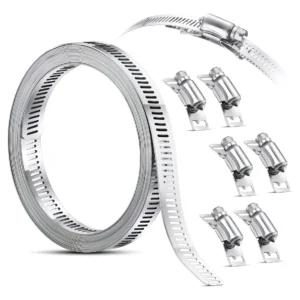 Abrazaderas de Manguera Ajustables de Acero Inoxidable Marca XZY: Juego de 7 Piezas Resistentes a la Corrosión, Ideal para Tuberías, Sistemas de Riego